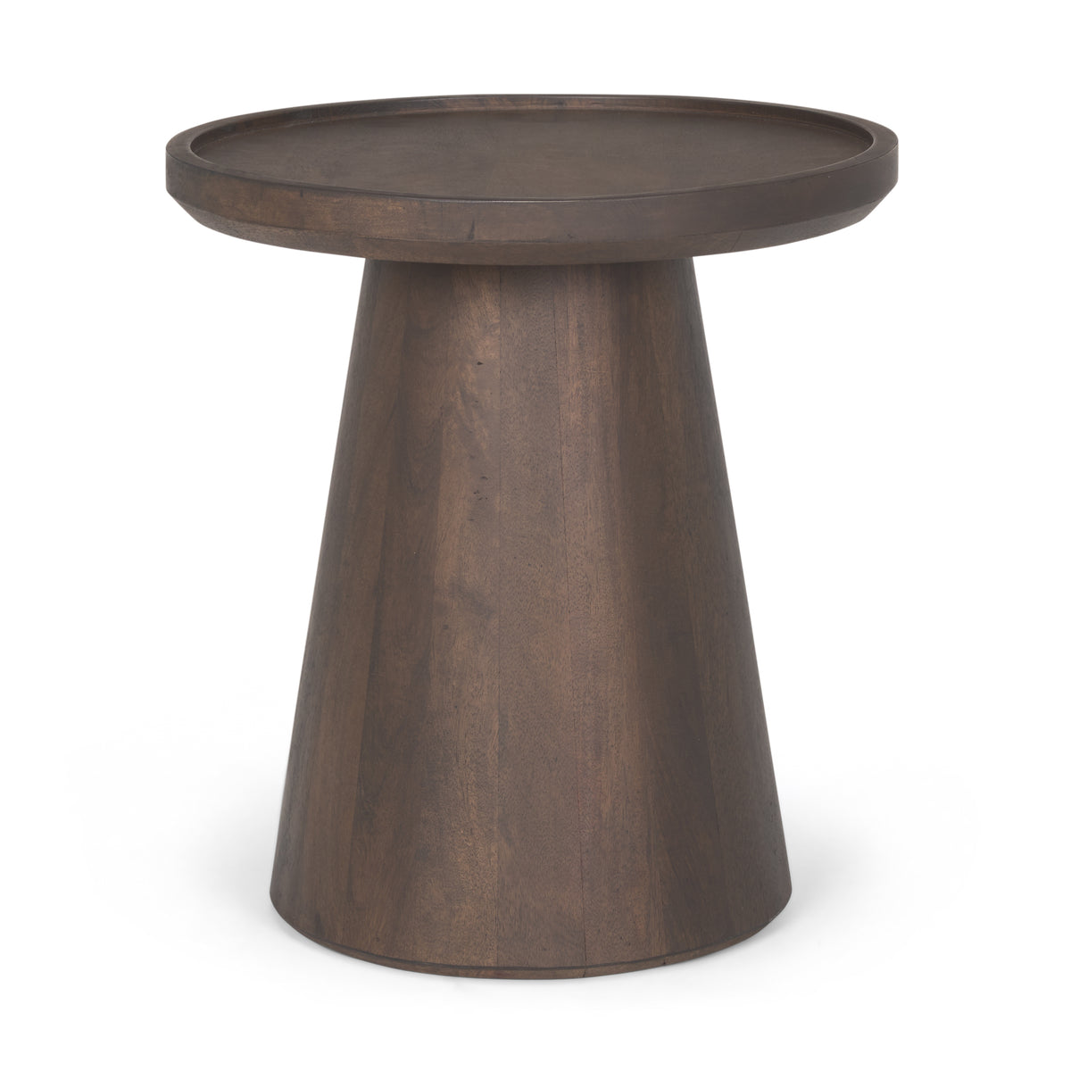 Takoda Light Brown Wood Tapered Drum Accent Table-Accent Tables-DECOROLALA