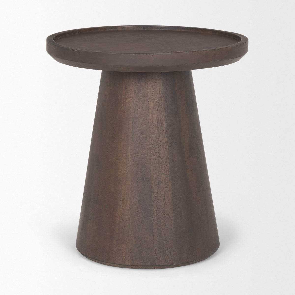 Takoda Light Brown Wood Tapered Drum Accent Table-Accent Tables-DECOROLALA
