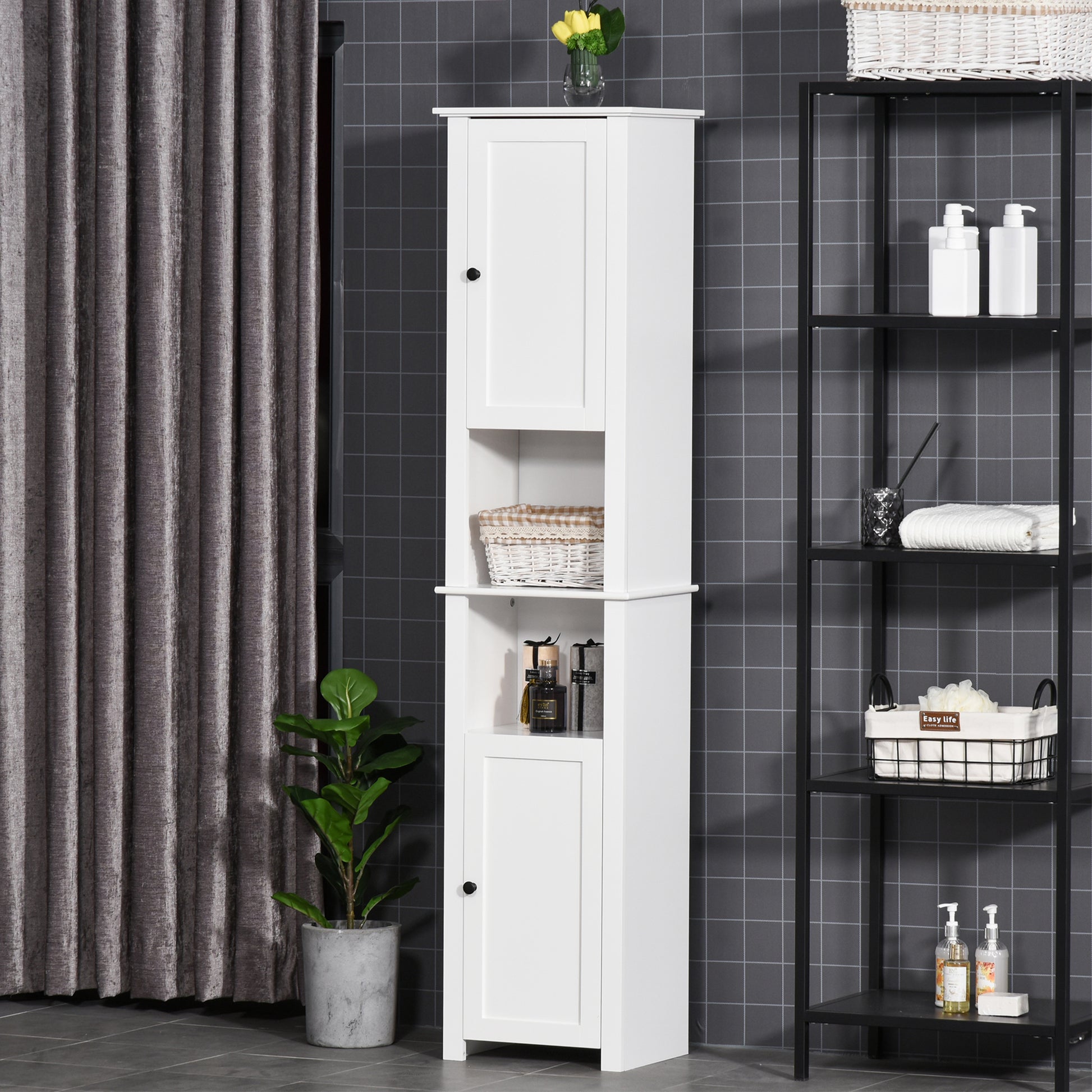 Tall Freestanding Bathroom Storage Cabinet - White 67"-Home Furnishings > Bedding & Bath > Bathroom Cabinets > Freestanding Bathroom Cabinets-DECOROLALA
