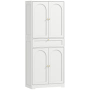 Tall Kitchen Cabinet - 72.4" Modern Freestanding, White, Shaker Doors, Adjustable Shelves-DECOROLALA