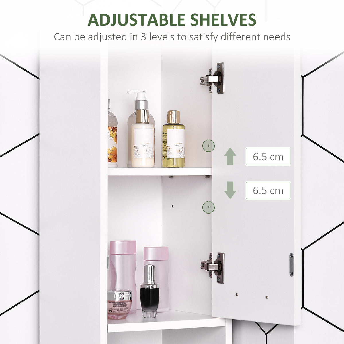 Tall Narrow Bathroom Cabinet - White Linen Tower 75" H-Home Furnishings > Bedding & Bath > Bathroom Cabinets > Freestanding Bathroom Cabinets-DECOROLALA