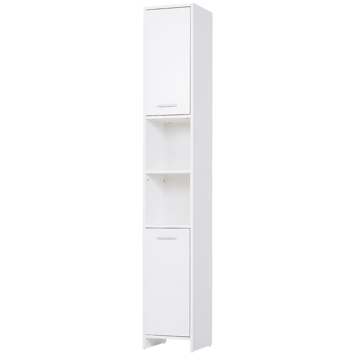 Tall Narrow Bathroom Cabinet - White Linen Tower 75" H-Home Furnishings > Bedding & Bath > Bathroom Cabinets > Freestanding Bathroom Cabinets-DECOROLALA