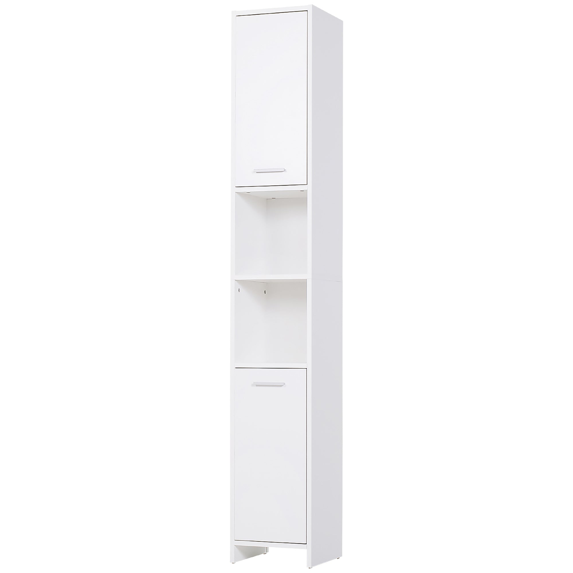 Tall Narrow Bathroom Cabinet - White Linen Tower 75" H-Home Furnishings > Bedding & Bath > Bathroom Cabinets > Freestanding Bathroom Cabinets-DECOROLALA