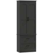 Tall Pantry Cabinet 67" Black Adjustable Shelves-DECOROLALA