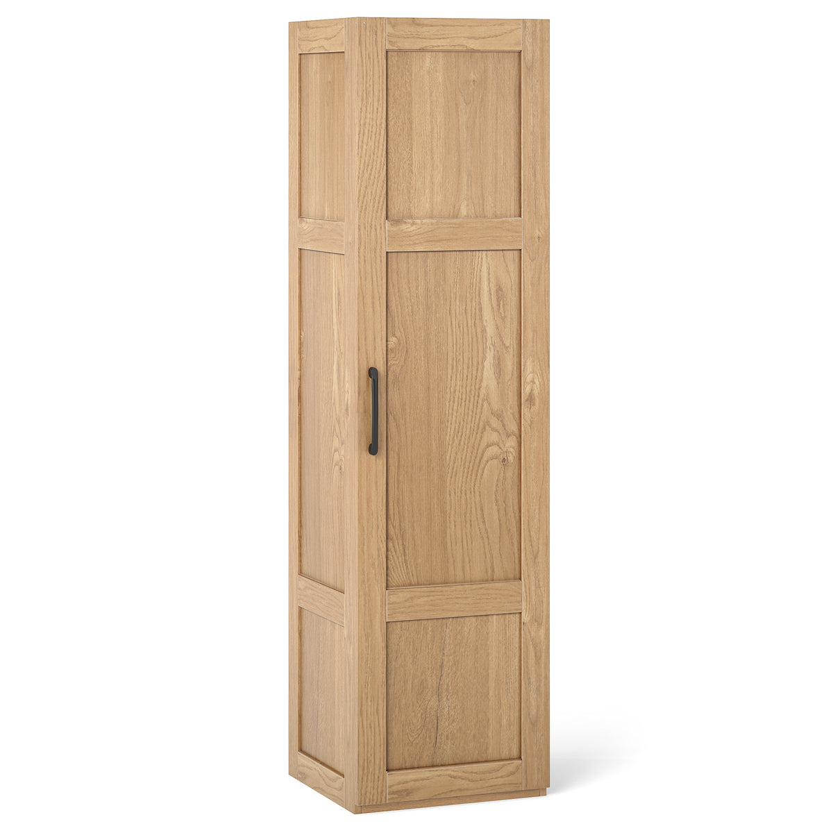 Tall Storage Cabinet - 60" Farmhouse Pantry with 4 Shelves Natural-Floor Cabinets-DECOROLALA