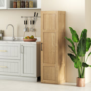 Tall Storage Cabinet - 60" Farmhouse Pantry with 4 Shelves Natural-Floor Cabinets-DECOROLALA