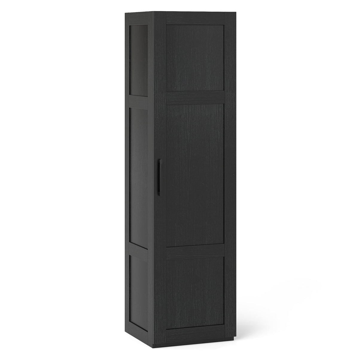 Tall Storage Cabinet - 60" Slim Farmhouse Pantry - Black-Floor Cabinets-DECOROLALA
