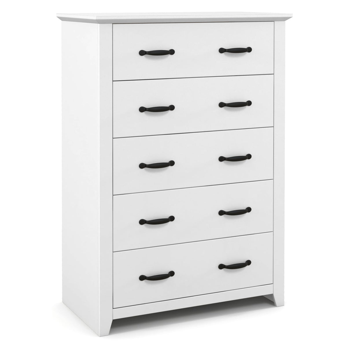 Tall Storage Dresser 5 Drawers White (min order qty 2)-Dressers & Chests-DECOROLALA