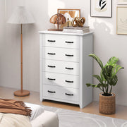 Tall Storage Dresser 5 Drawers White (min order qty 2)-Dressers & Chests-DECOROLALA