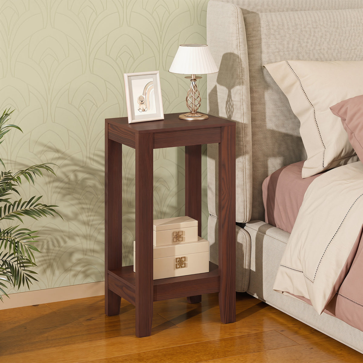 Tall Wooden Sofa End Table Side Table-End & Side Tables-DECOROLALA