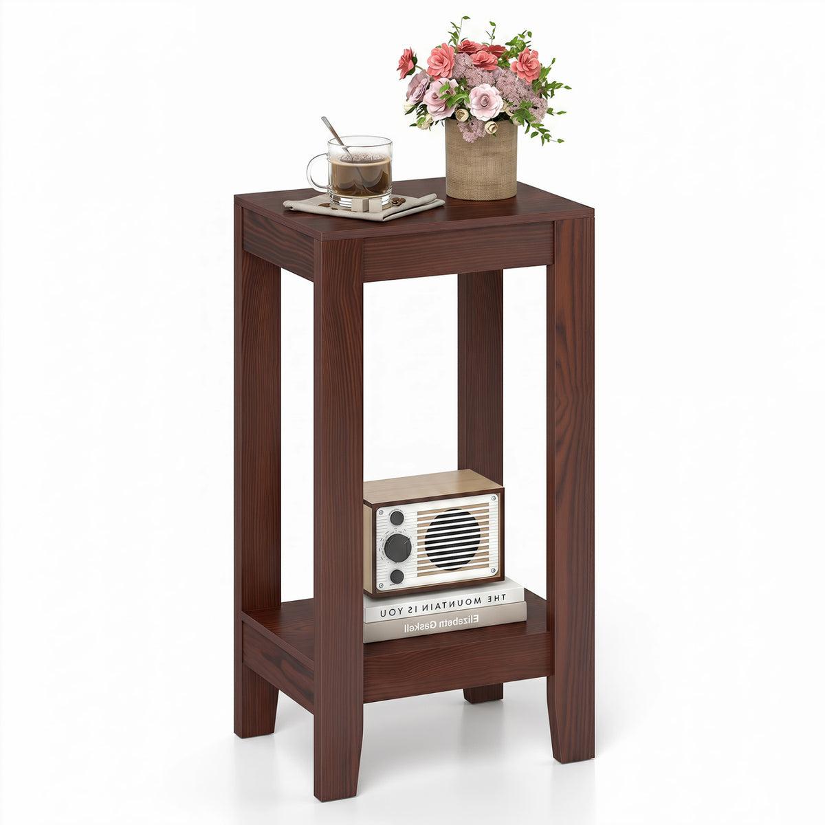 Tall Wooden Sofa End Table Side Table-End & Side Tables-DECOROLALA