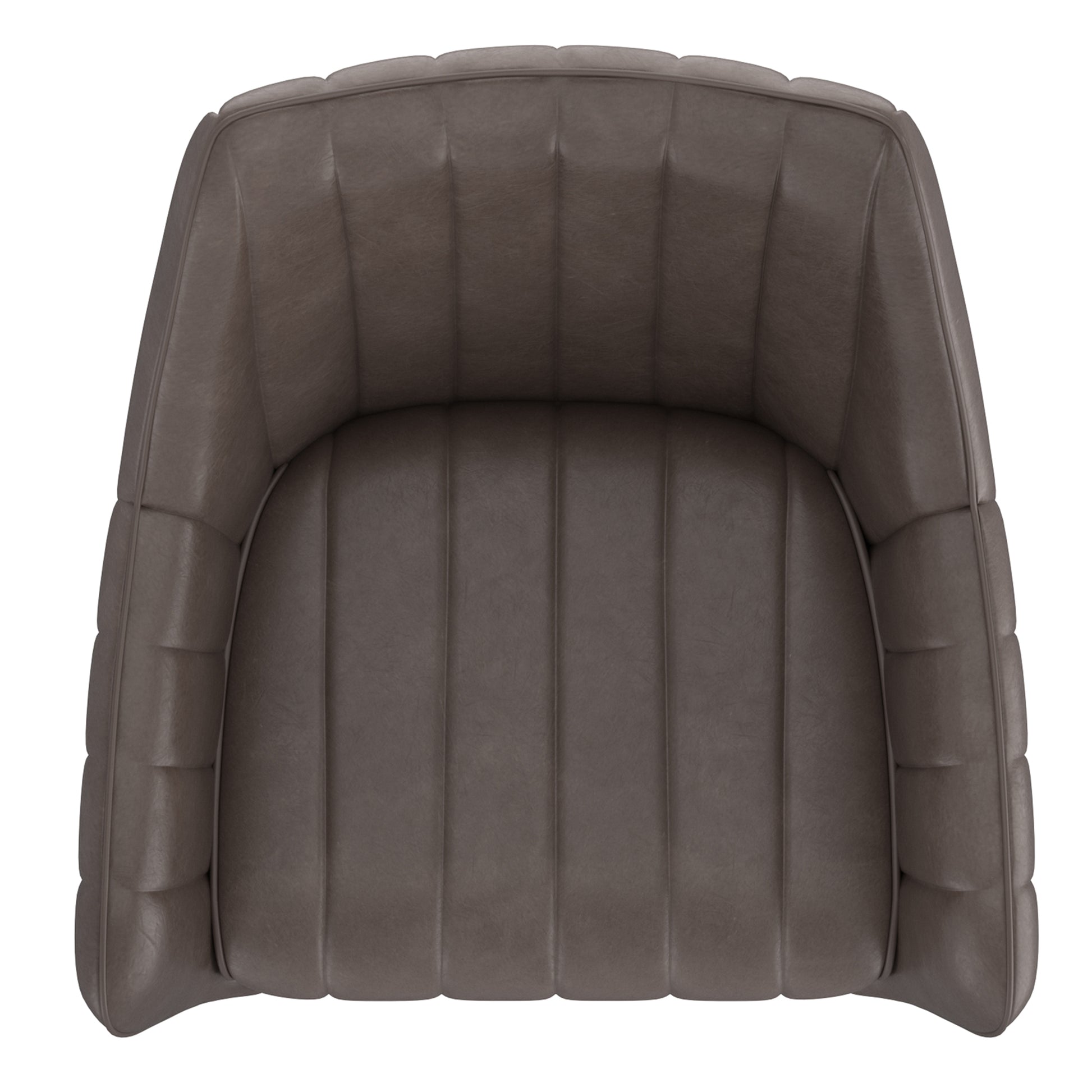 Talon Swivel Dining Chair - Charcoal Faux Leather Black Legs-DECOROLALA