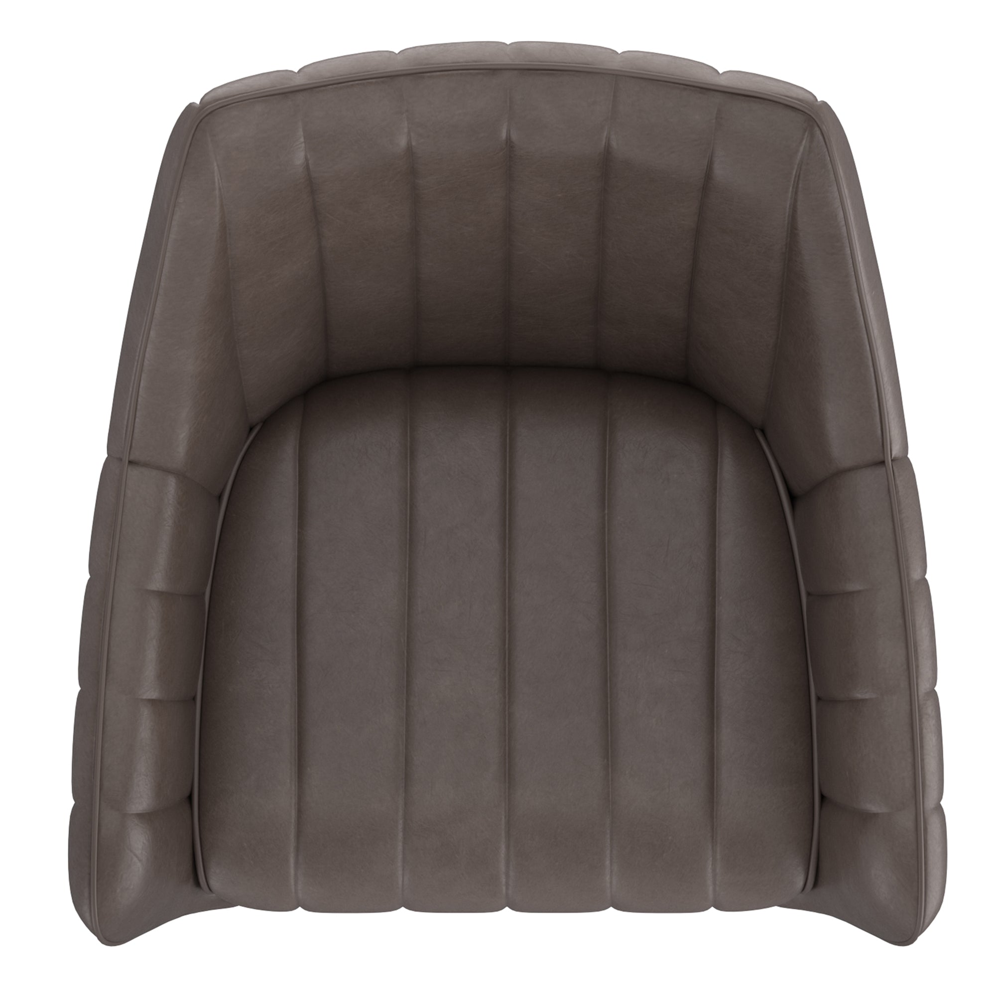 Talon Swivel Dining Chair - Charcoal Faux Leather Black Legs-DECOROLALA