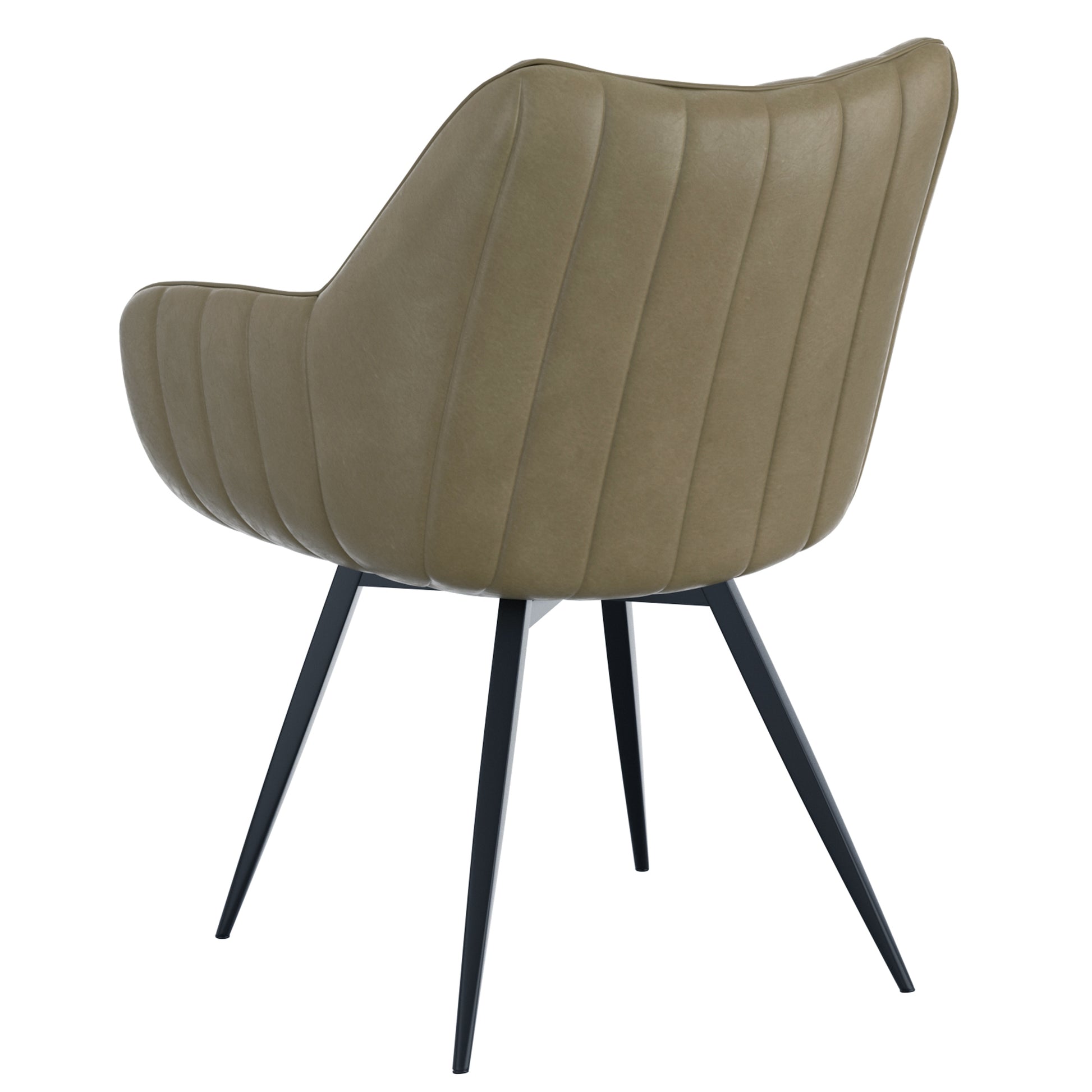 Talon Swivel Dining Chair - Moss Green Faux Leather-DECOROLALA