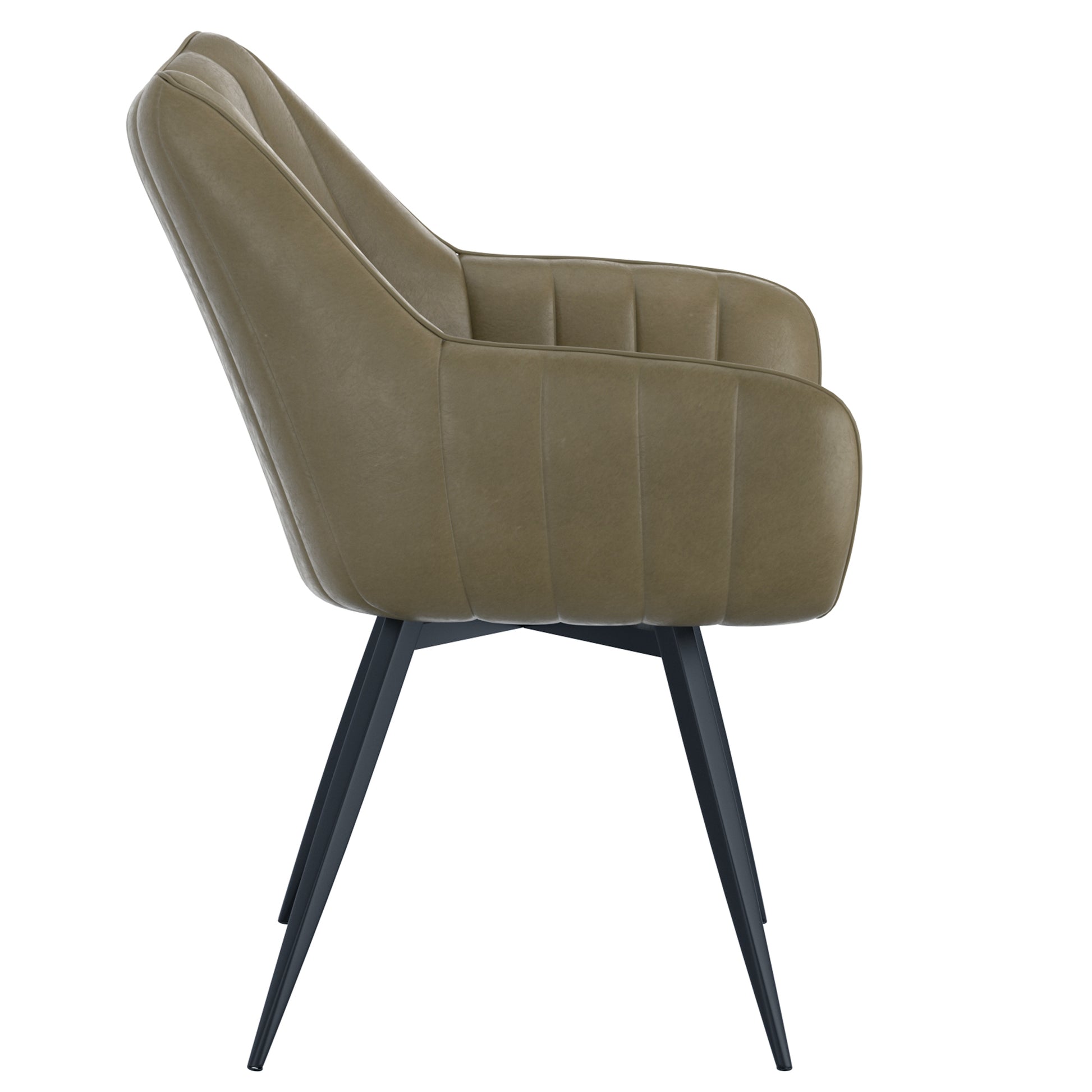 Talon Swivel Dining Chair - Moss Green Faux Leather-DECOROLALA
