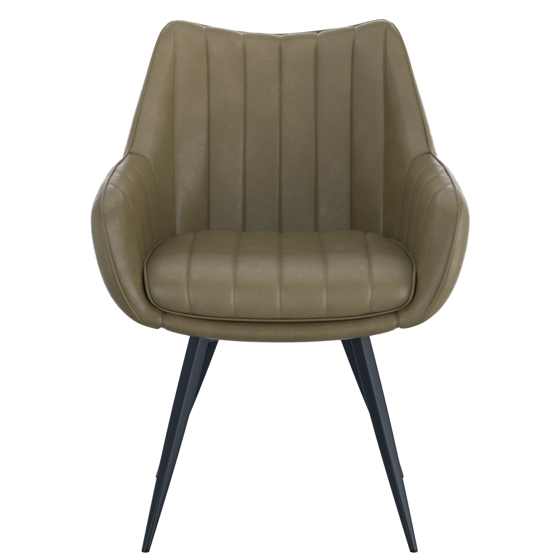 Talon Swivel Dining Chair - Moss Green Faux Leather-DECOROLALA