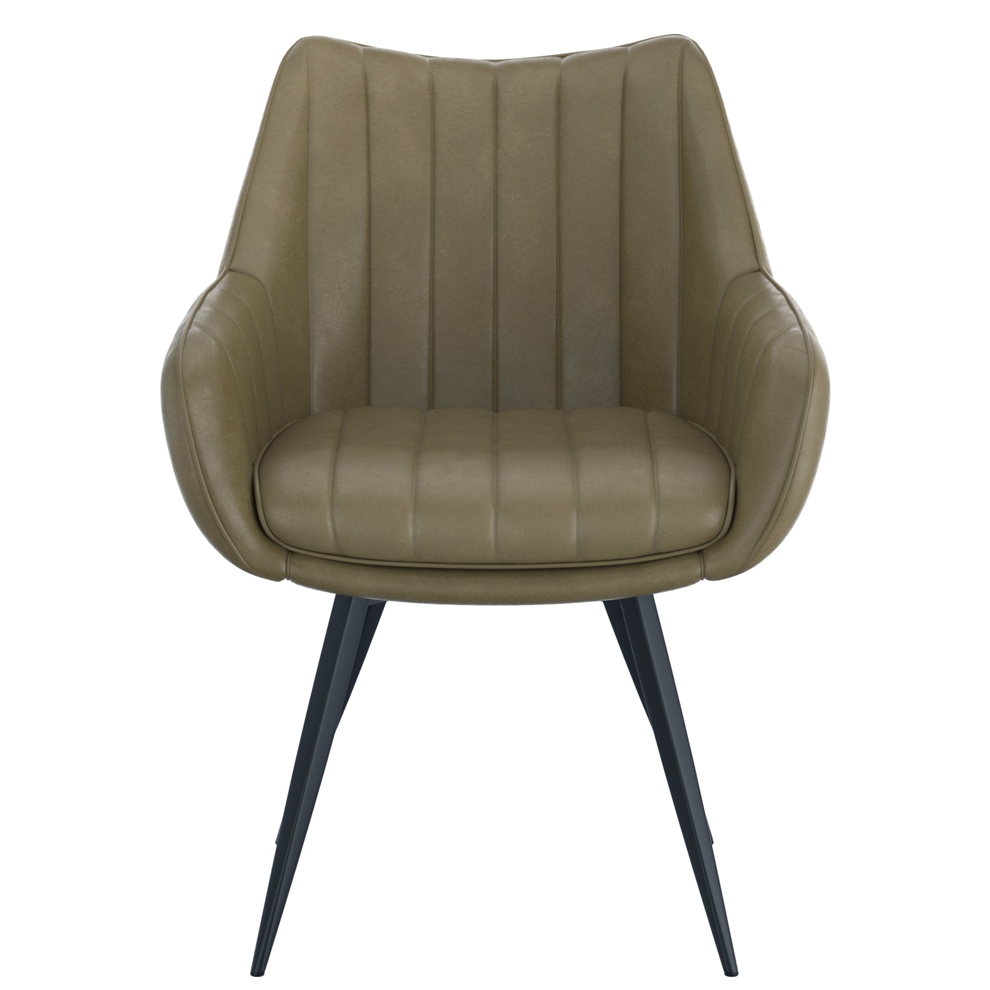 Talon Swivel Dining Chair - Moss Green Faux Leather-DECOROLALA