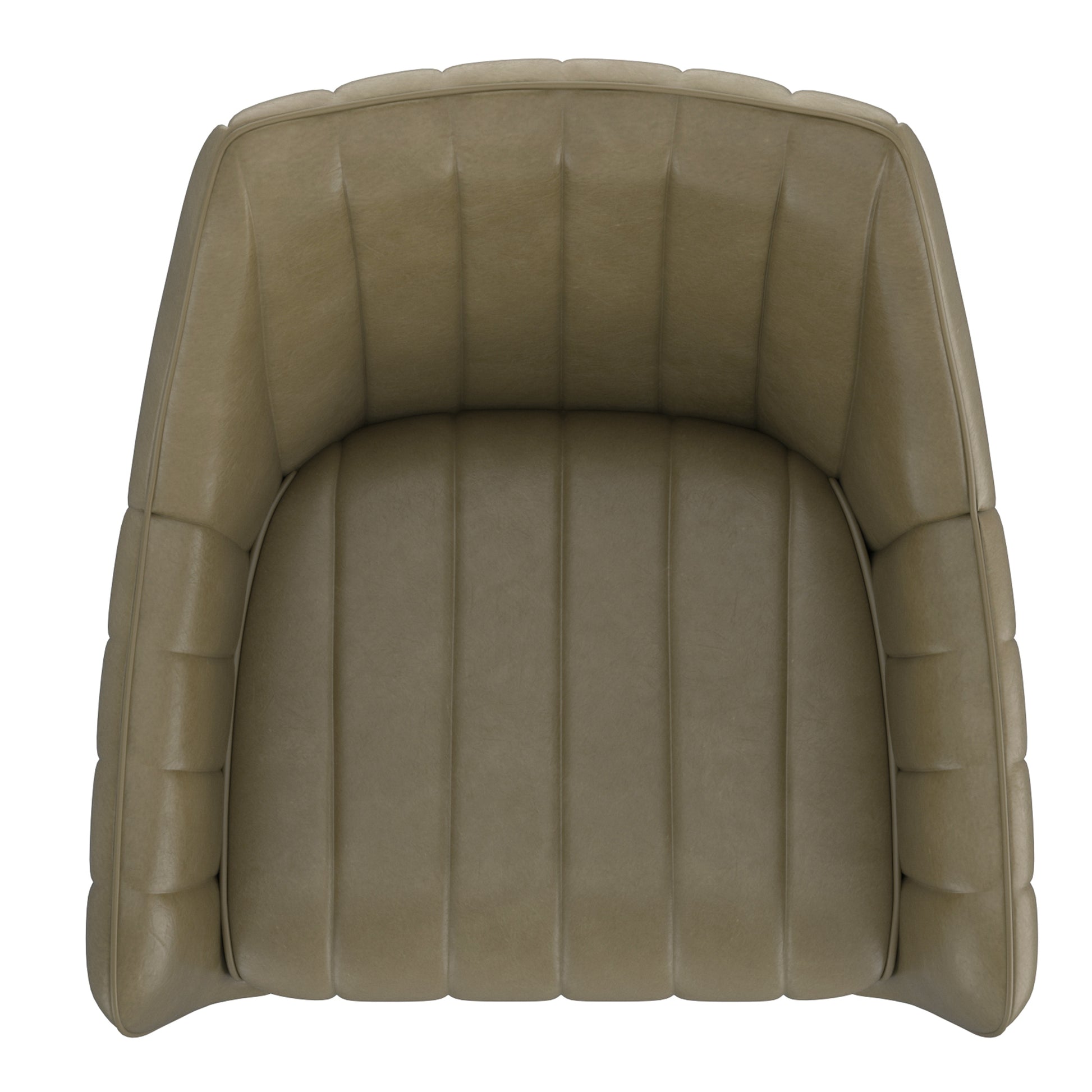 Talon Swivel Dining Chair - Moss Green Faux Leather-DECOROLALA