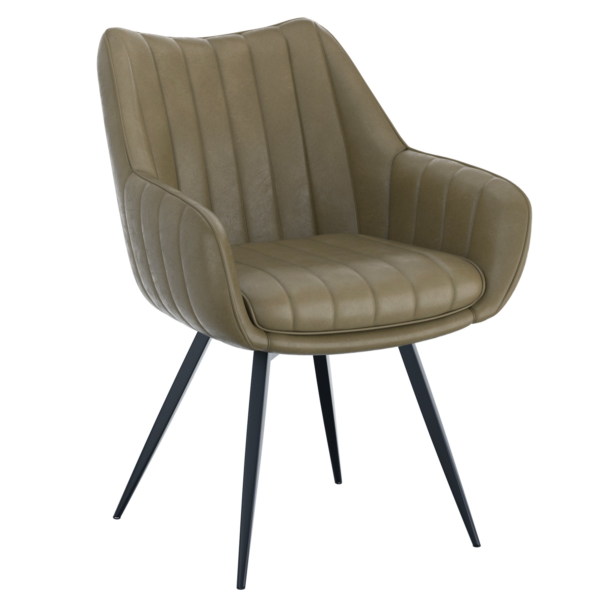 Talon Swivel Dining Chair - Moss Green Faux Leather-DECOROLALA