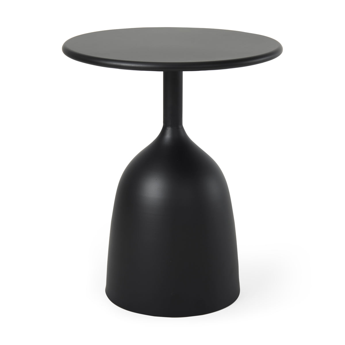 Talulla 16.5L x 16.5W x 19.7H Matte Black Metal Accent Table-Accent Tables-DECOROLALA