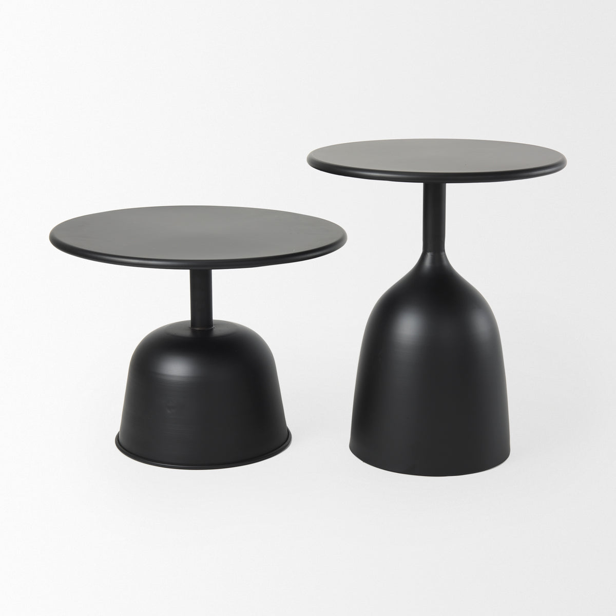 Talulla 16.5L x 16.5W x 19.7H Matte Black Metal Accent Table-Accent Tables-DECOROLALA