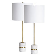 Talulla 28.75" Length Table Lamp- Set of two, Antique Brass-Table Lamp- Set of two-DECOROLALA