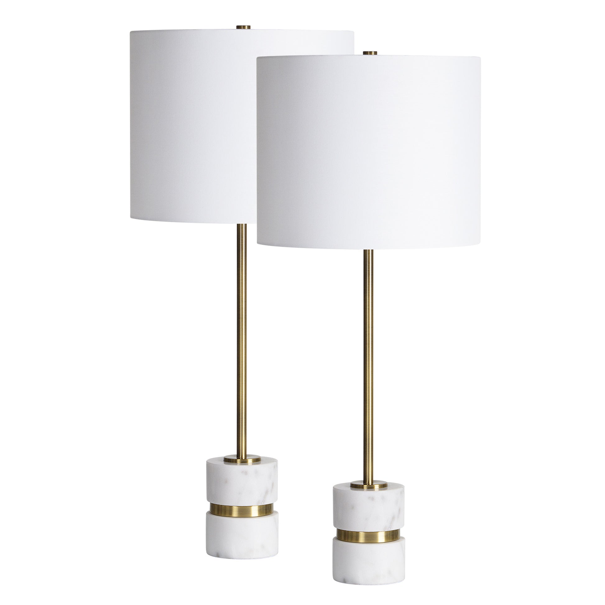 Talulla 28.75" Length Table Lamp- Set of two, Antique Brass-Table Lamp- Set of two-DECOROLALA