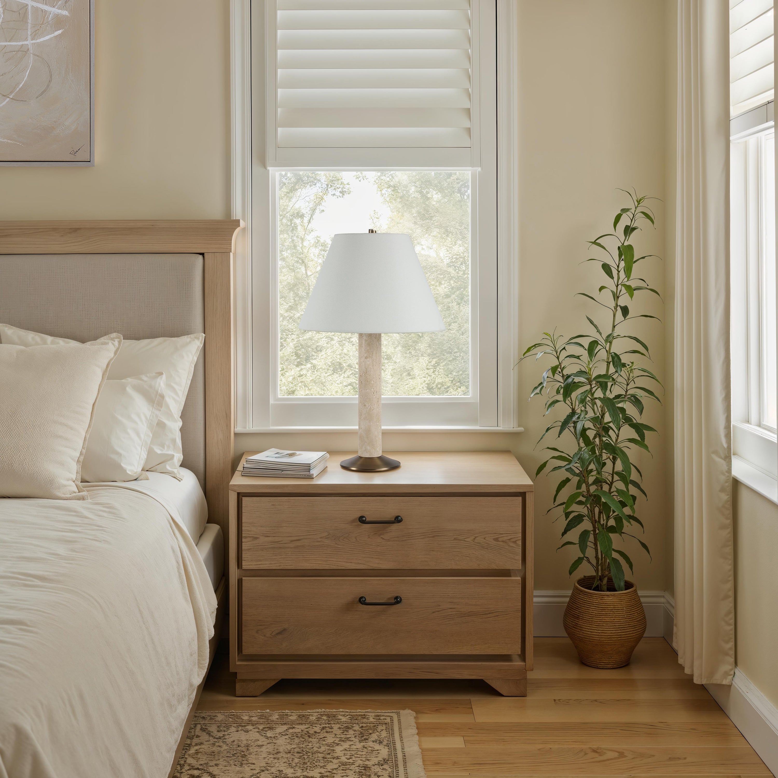 Tamara 25.5" Height Table Lamps, Beige-Table Lamp-DECOROLALA