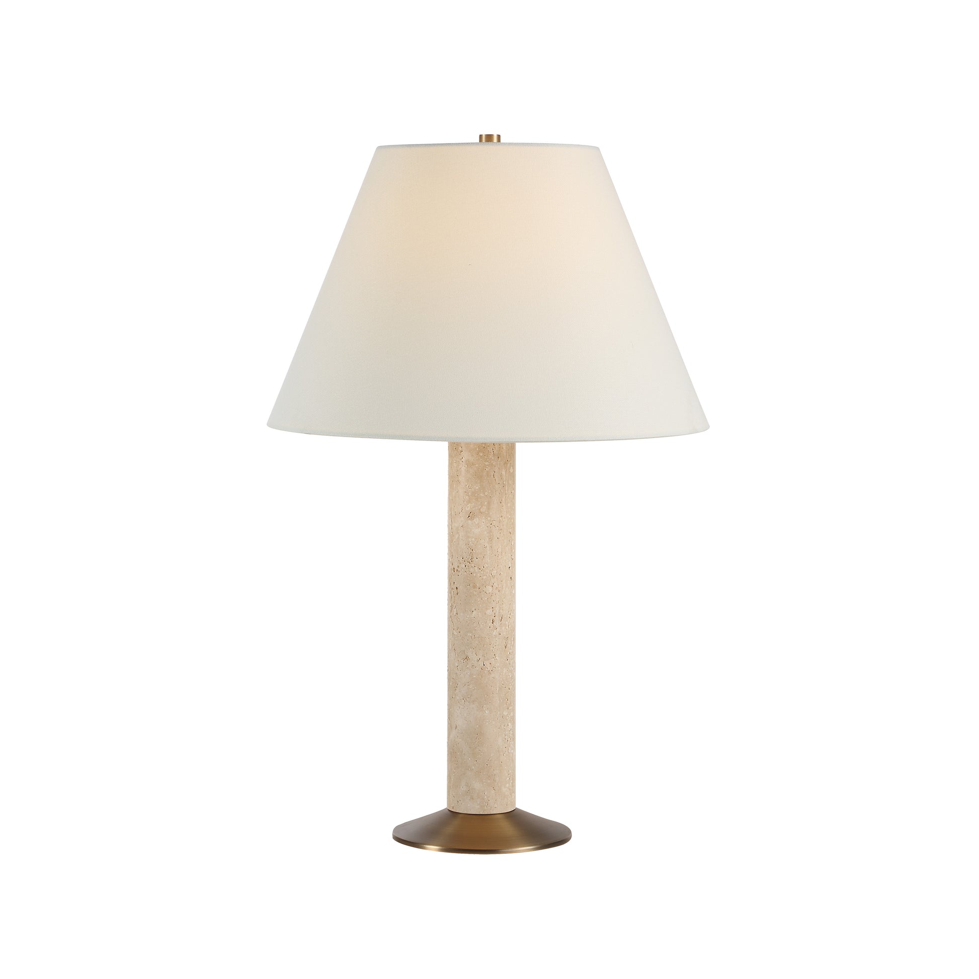Tamara 25.5" Travertine Table Lamp, Beige-Table Lamp-DECOROLALA