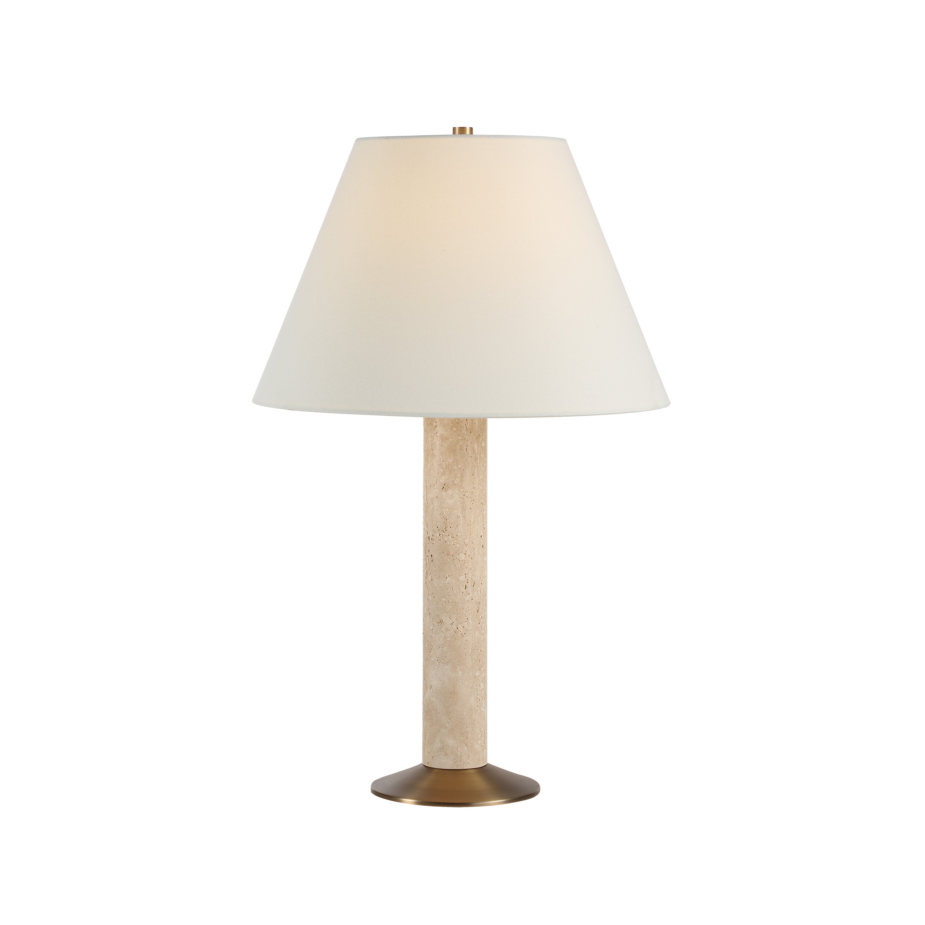 Tamara 25.5" Travertine Table Lamp, Beige-Table Lamp-DECOROLALA