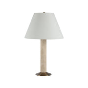 Tamara 25.5" Travertine Table Lamp, Beige-Table Lamp-DECOROLALA