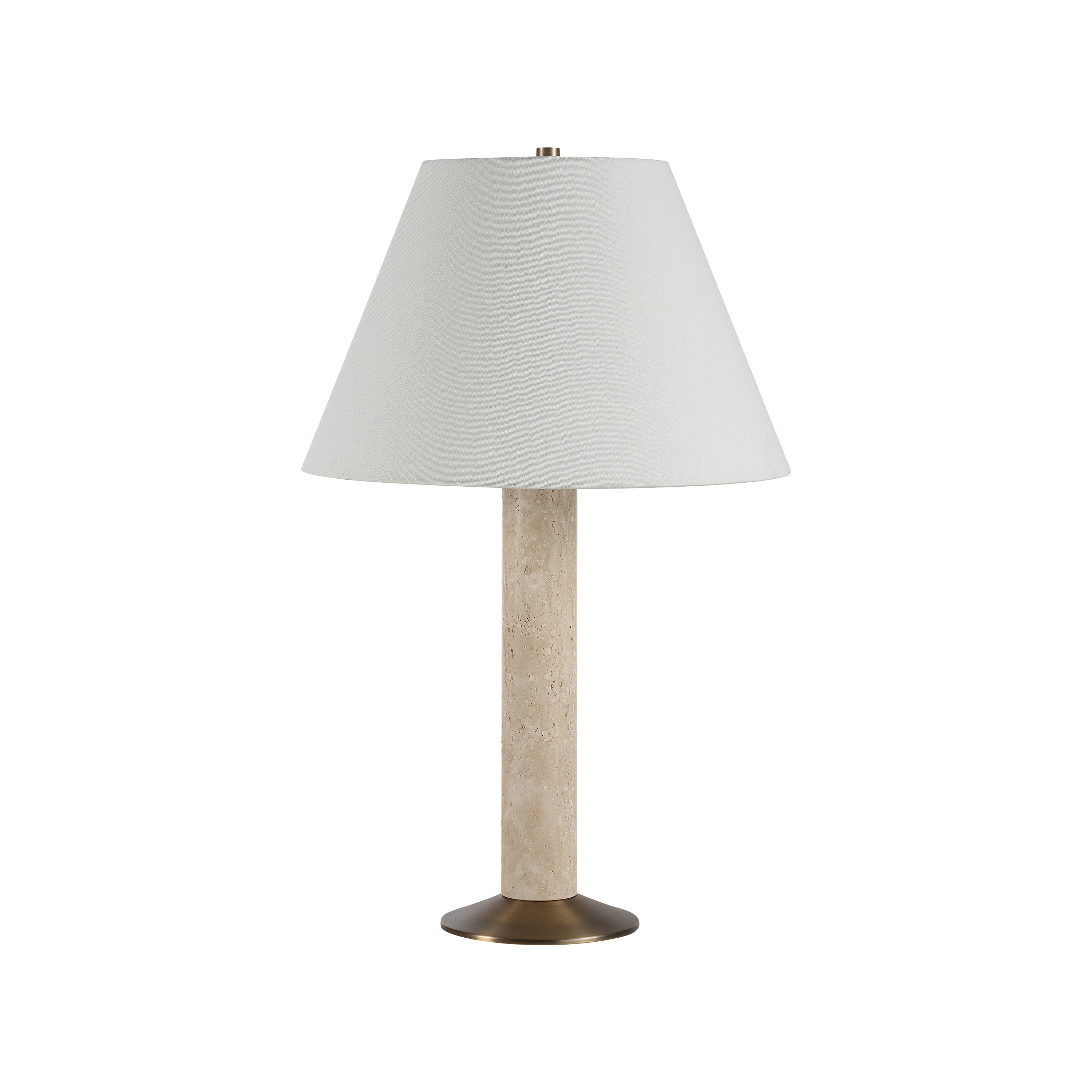 Tamara 25.5" Travertine Table Lamp, Beige-Table Lamp-DECOROLALA