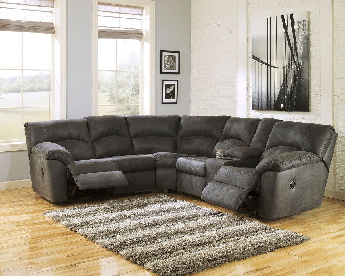Tambo Reclining Sectional - Faux Leather-Reclining Sectionals-DECOROLALA