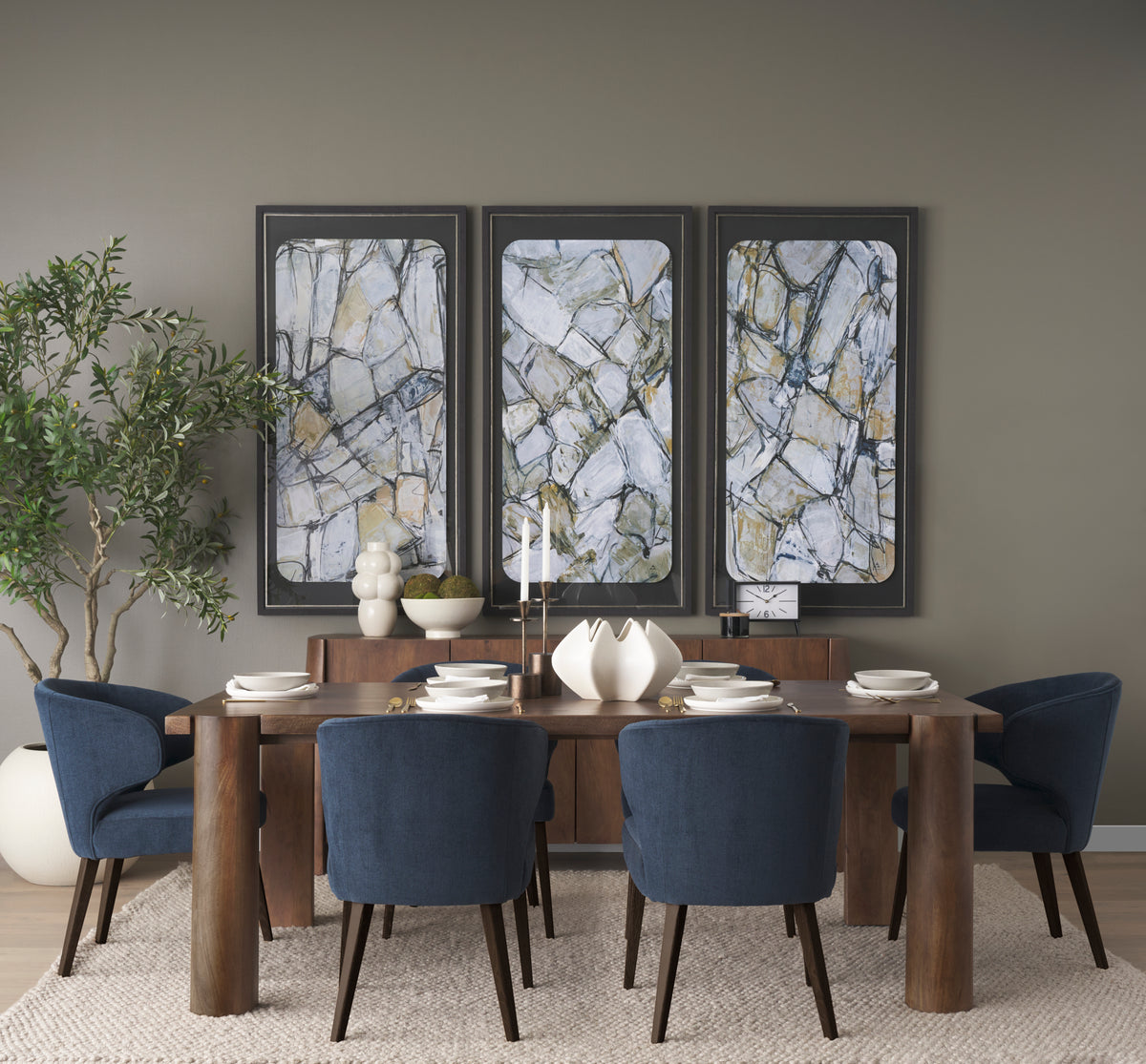 Tammar 84"L x 45.5"W Rectangular Dining Table | Modern | Med Brown Wood | Seats 8-Dining Tables-DECOROLALA