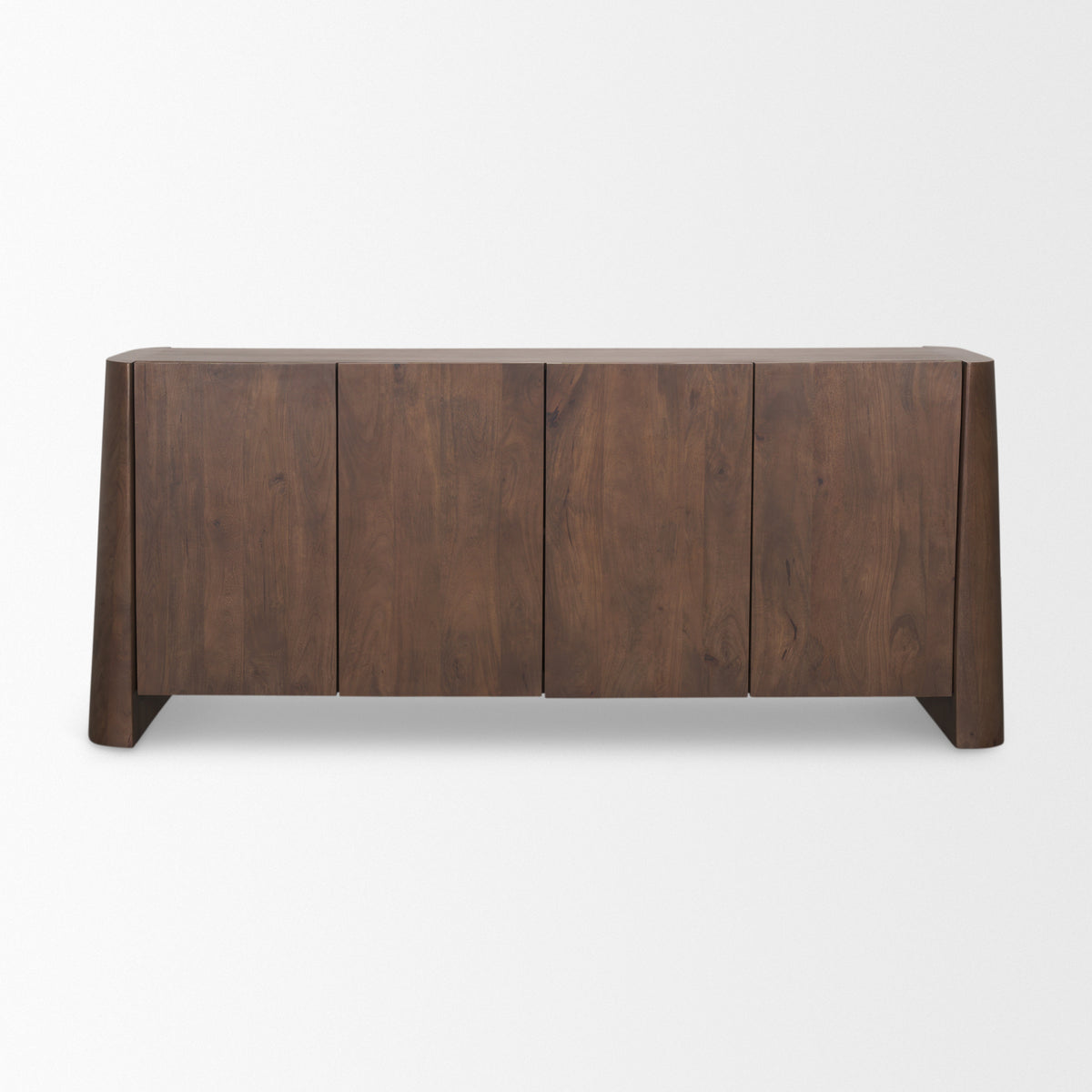 Tammar Brown Wood 4-Door Sideboard-Sideboards & Buffets-DECOROLALA