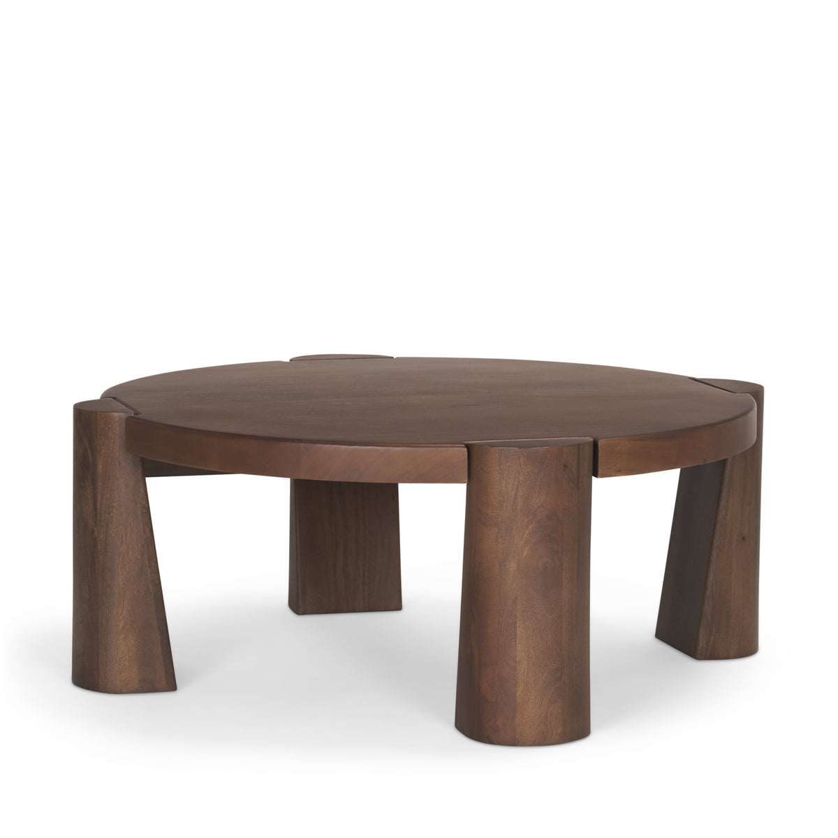 Tammar Round Wood w/ Tapered Legs Coffee Table-Coffee Tables-DECOROLALA