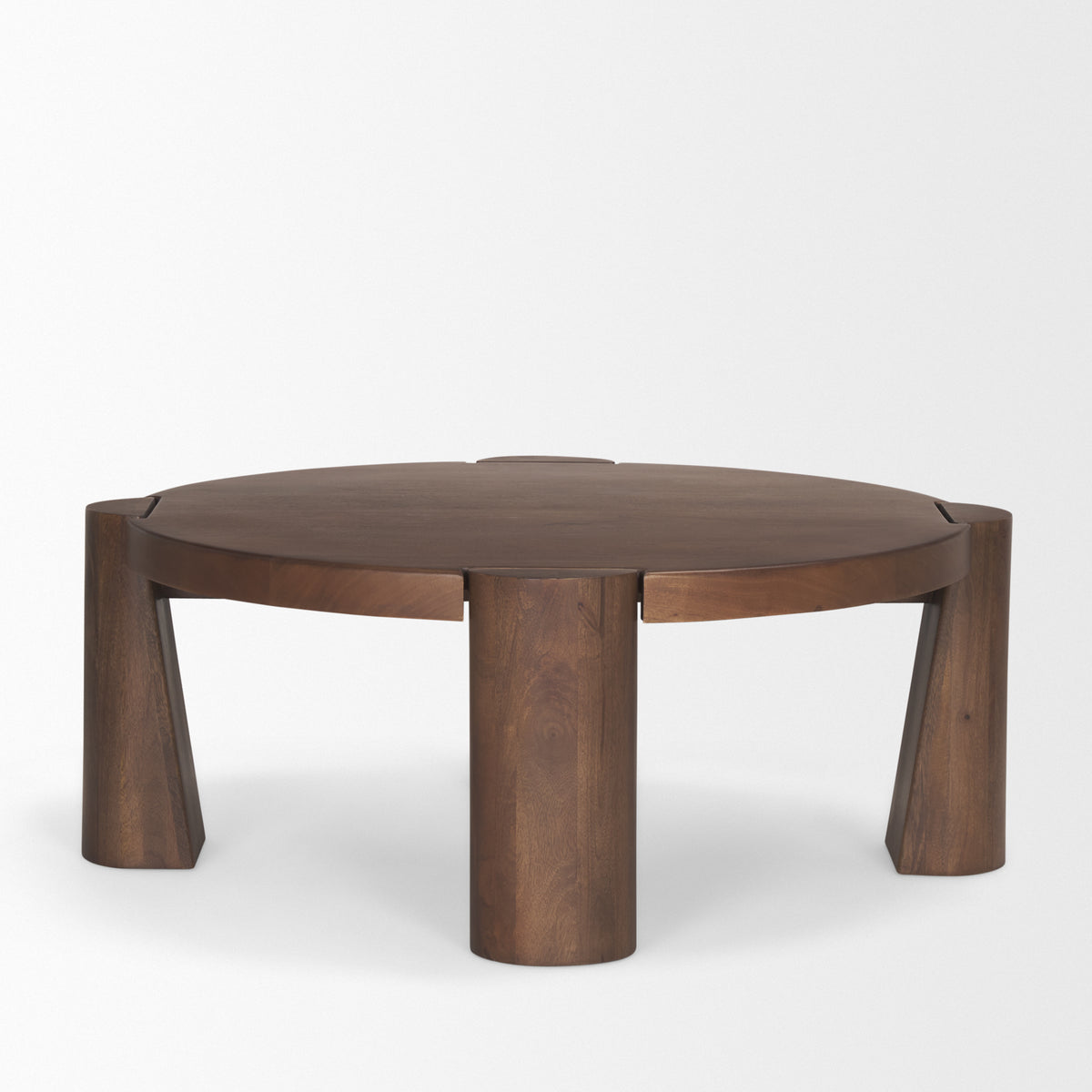 Tammar Round Wood w/ Tapered Legs Coffee Table-Coffee Tables-DECOROLALA