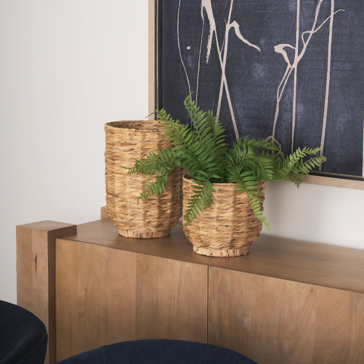 Tamuz (Set of 2) Grass Baskets-Decorative Baskets-DECOROLALA
