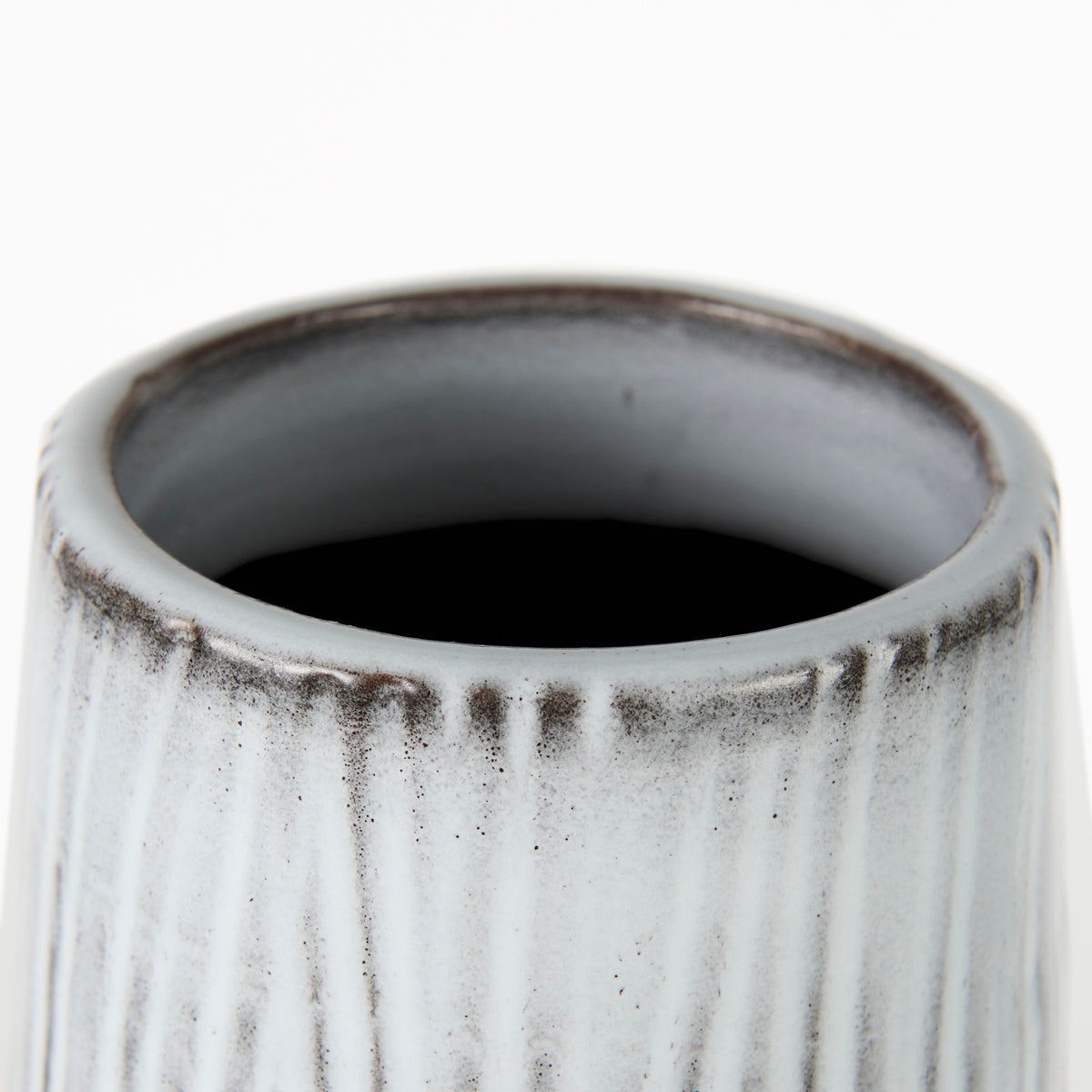 Tanami I Tall Dark Brown/White Ceramic Vase-Vase-DECOROLALA