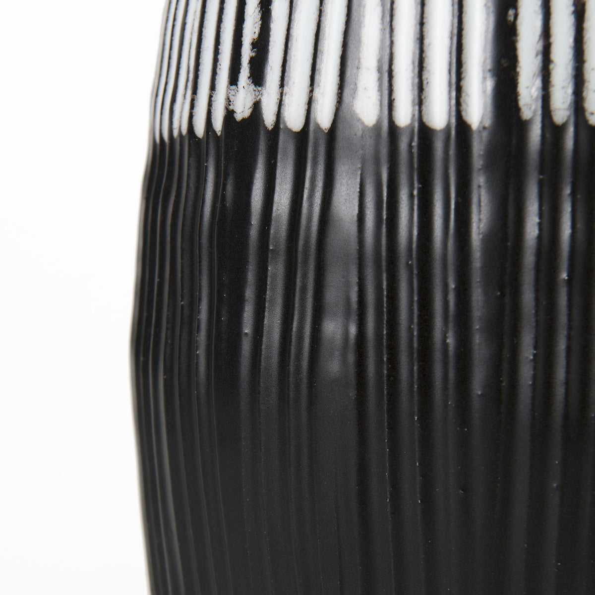 Tanami I Tall Dark Brown/White Ceramic Vase-Vase-DECOROLALA