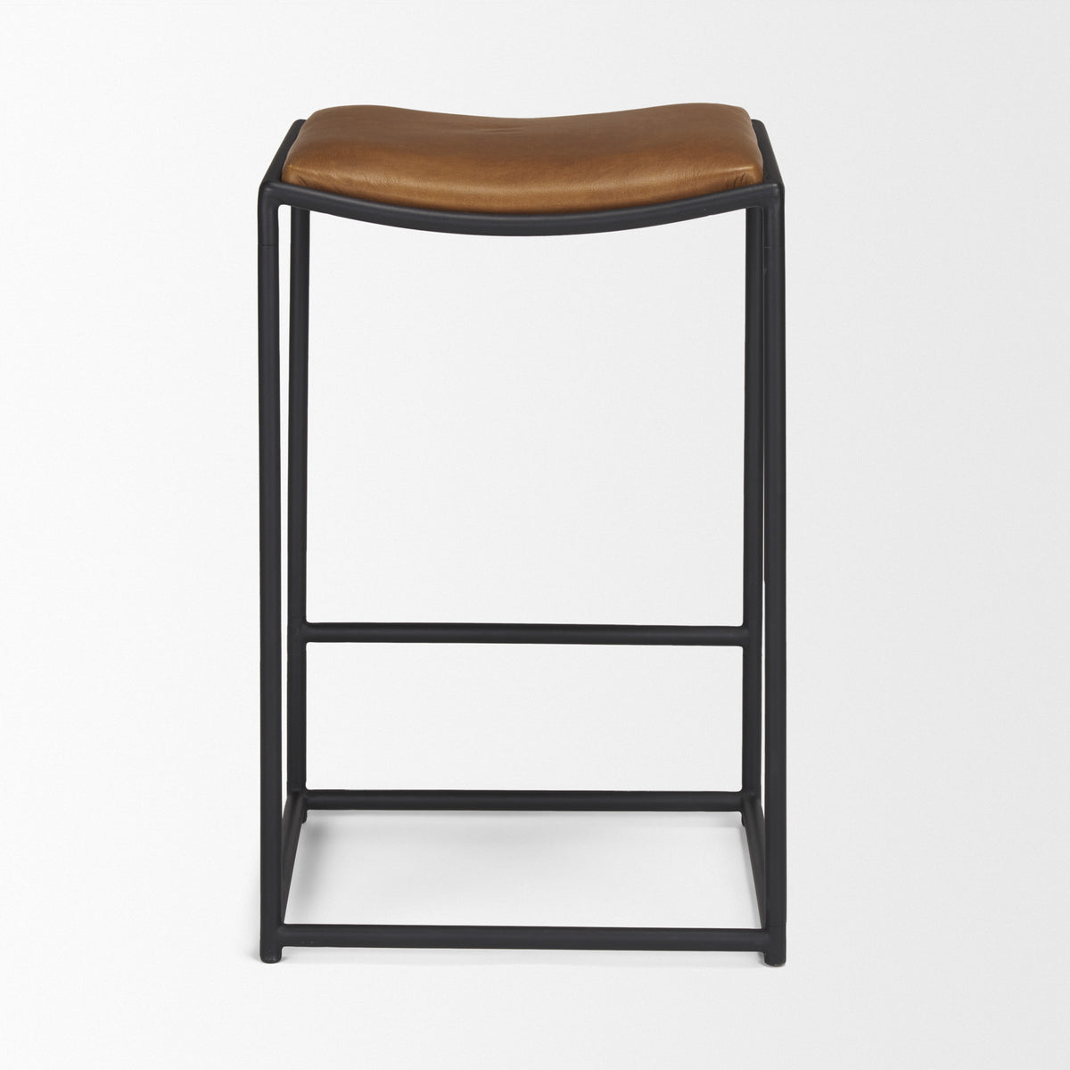 Taniel Leather w/ Metal Counter Stool-Bar Stools-DECOROLALA