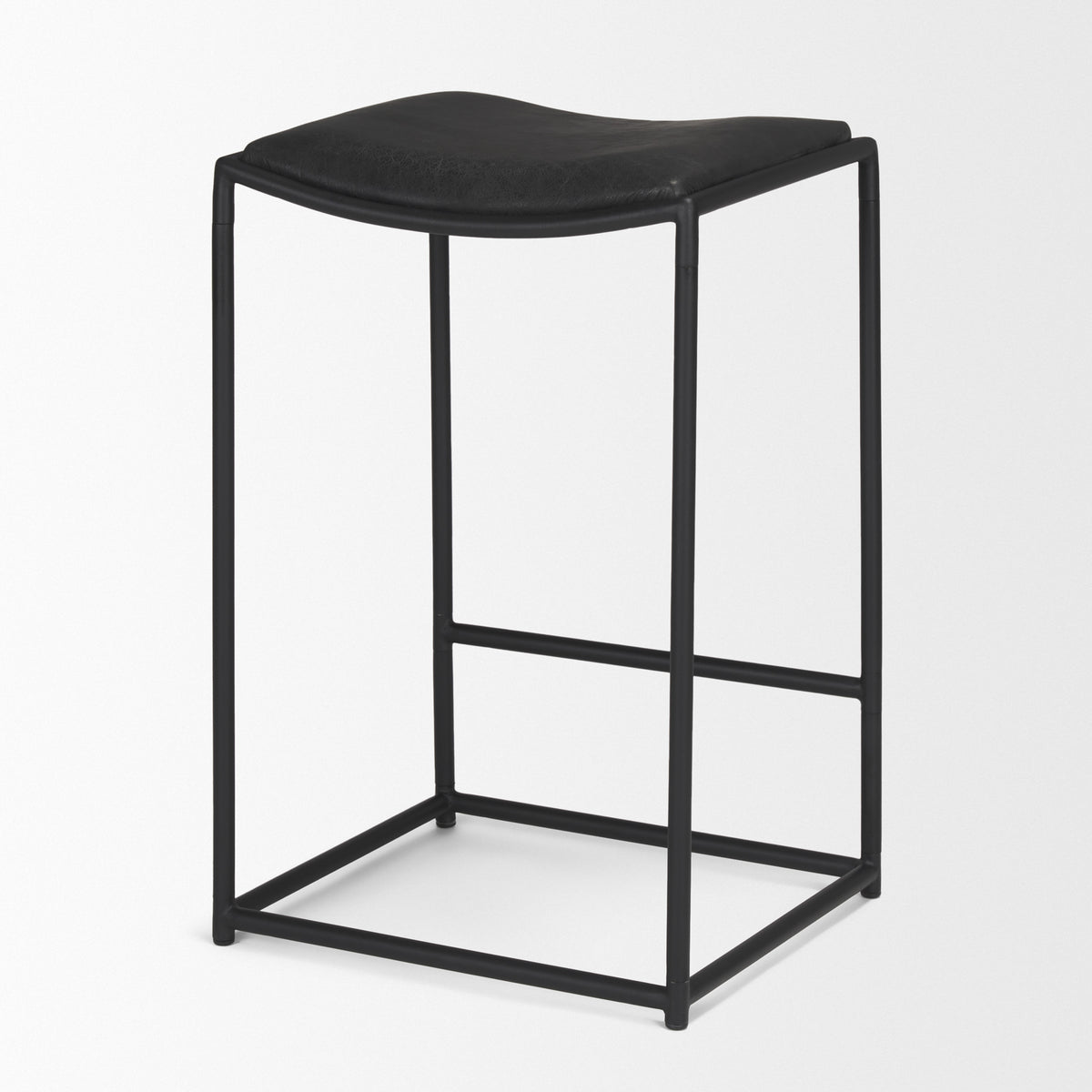 Taniel Leather w/ Metal Counter Stool-Bar Stools-DECOROLALA