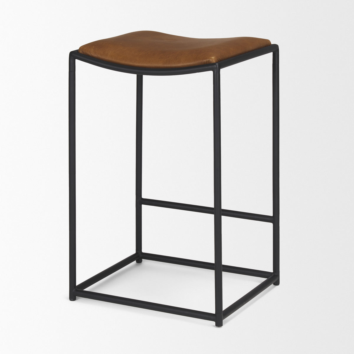 Taniel Leather w/ Metal Counter Stool-Bar Stools-DECOROLALA