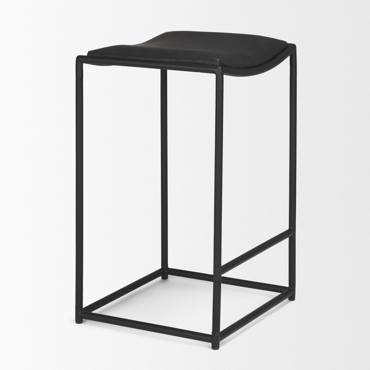 Taniel Leather w/ Metal Counter Stool-Bar Stools-DECOROLALA