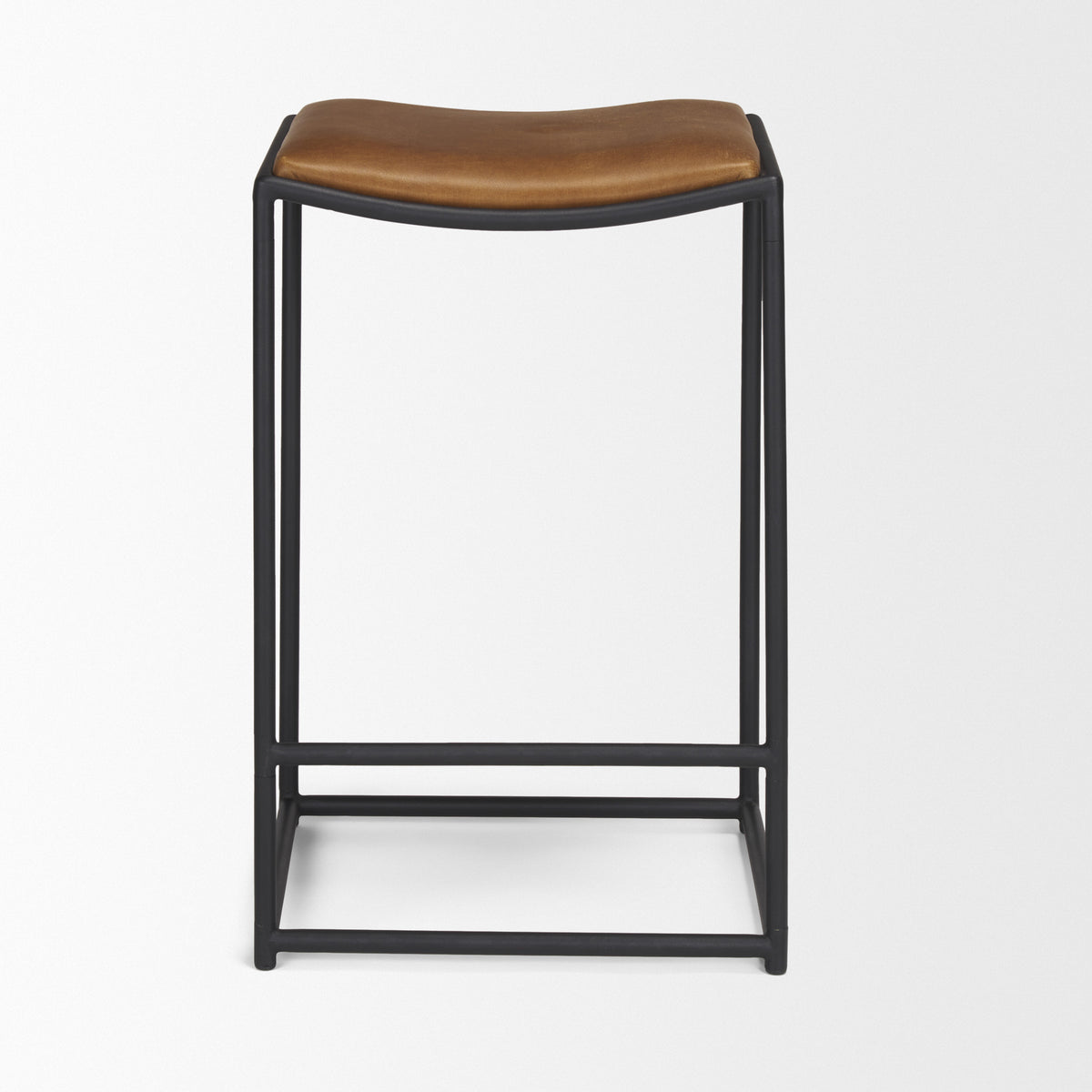 Taniel Leather w/ Metal Counter Stool-Bar Stools-DECOROLALA