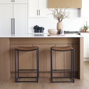 Taniel Leather w/ Metal Counter Stool-Bar Stools-DECOROLALA