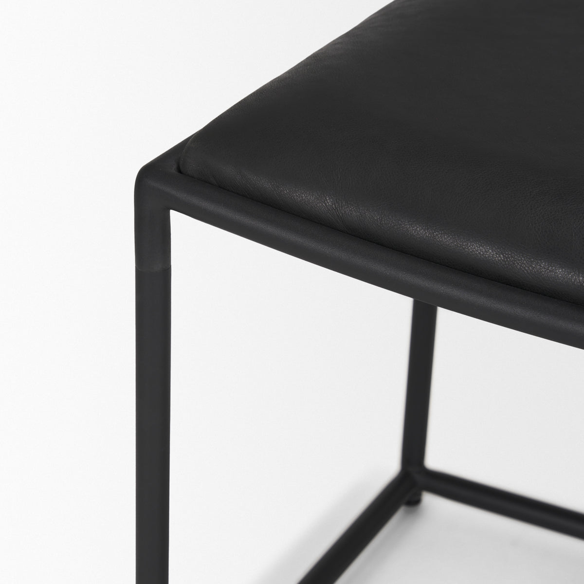 Taniel Leather and Metal Stool-Stools & Ottomans-DECOROLALA