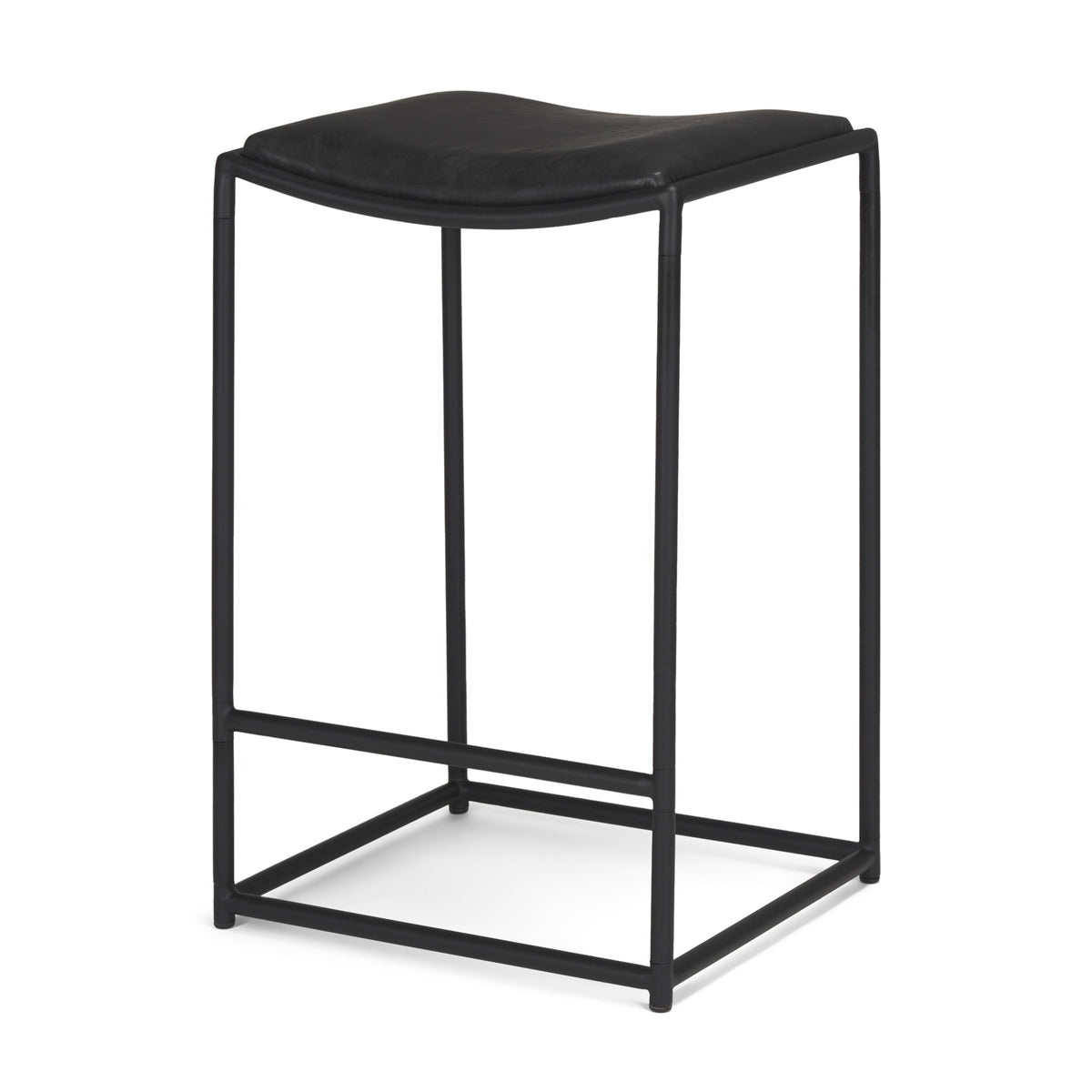 Taniel Leather w/ Metal Counter Stool-Bar Stools-DECOROLALA