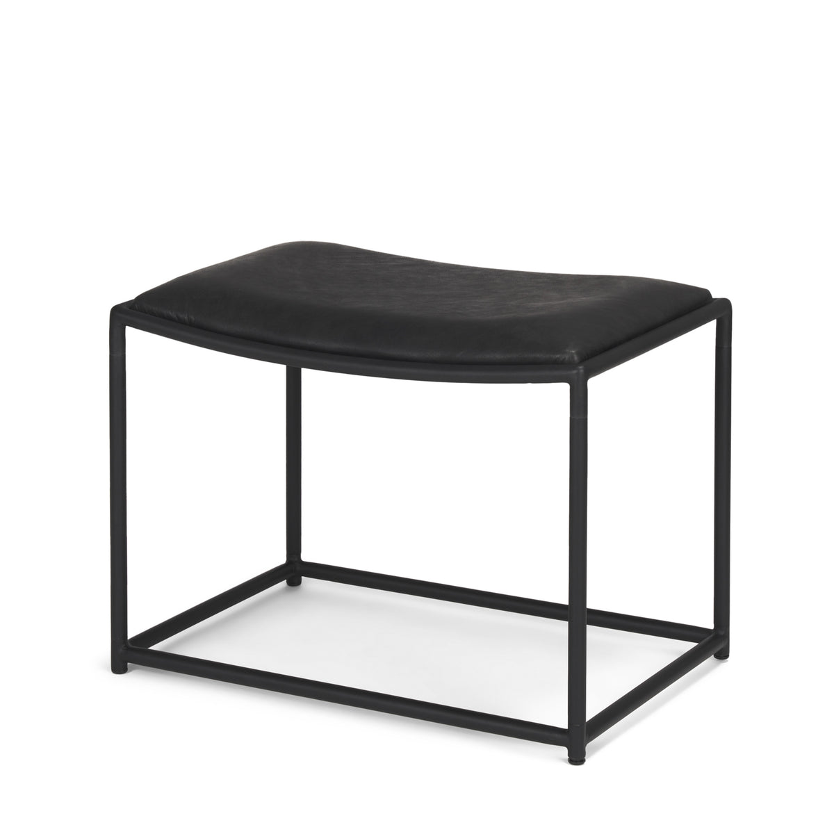 Taniel Leather w/ Metal Stool-Stools & Ottomans-DECOROLALA