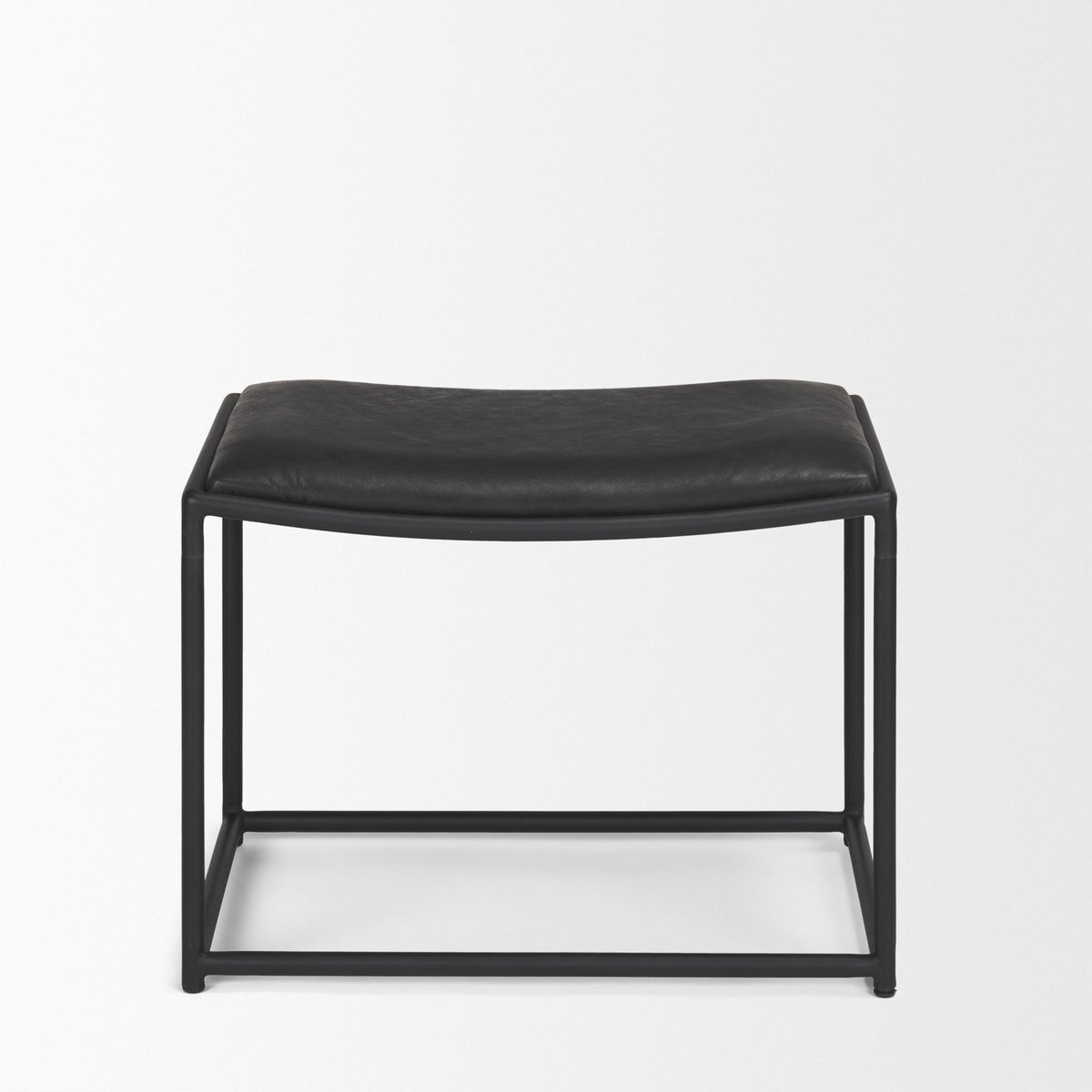 Taniel Leather w/ Metal Stool-Stools & Ottomans-DECOROLALA